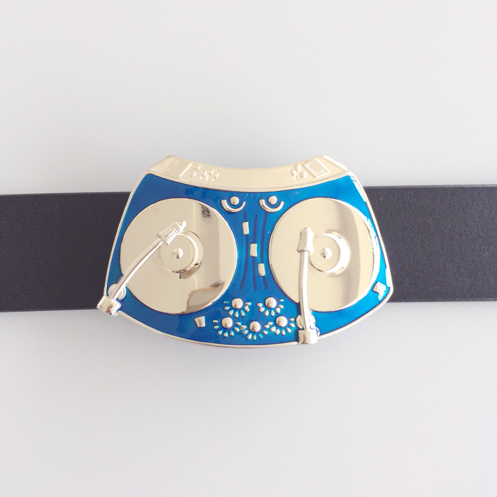 Belt Buckle (Blue DJ Music Turntable)