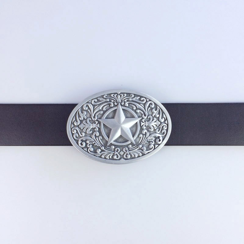 Vintage Style Southwest Western Star Oval Belt Buckle