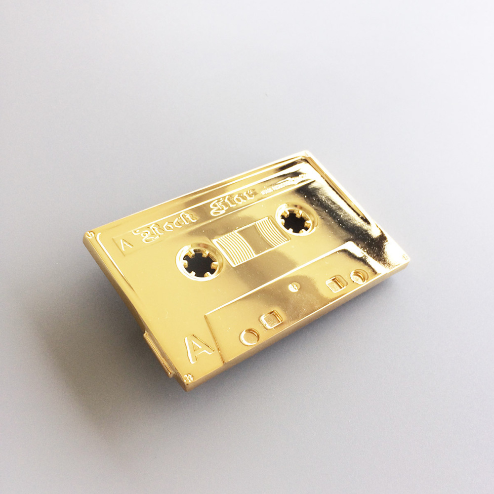 Gold Plated Rock Music Cassette Tape Music Belt Buckle Gurtelschnalle Boucle de ceinture
