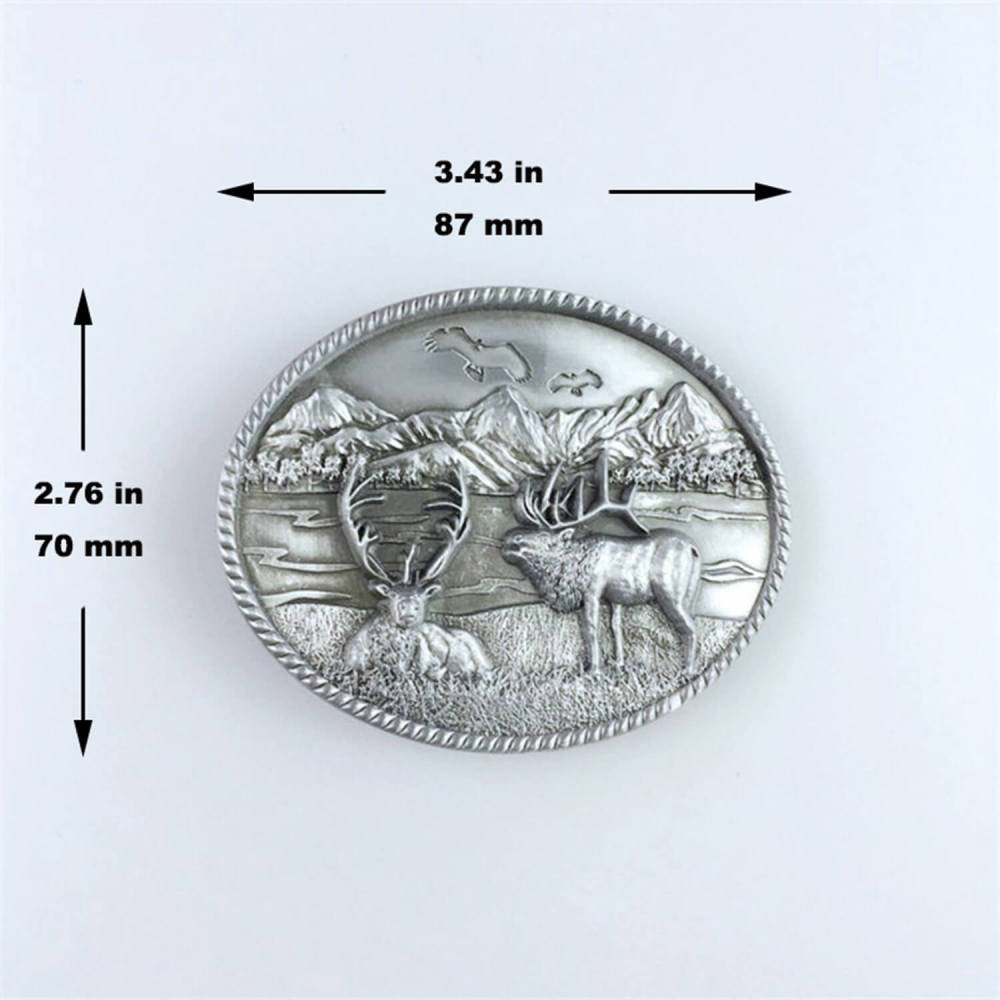 Western Wildlife Deer Oval Belt Buckle Boucle de Ceinture