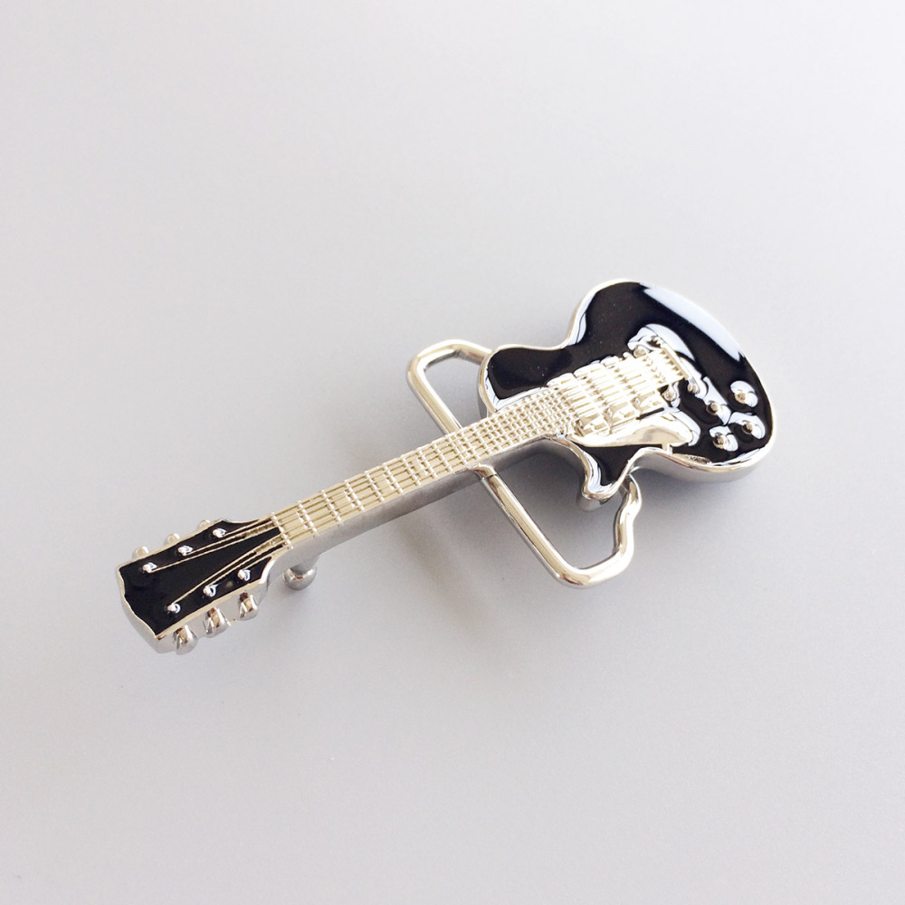 Black Enamel Electric Guitar Music Belt Buckle Gurtelschnalle Boucle de ceinture