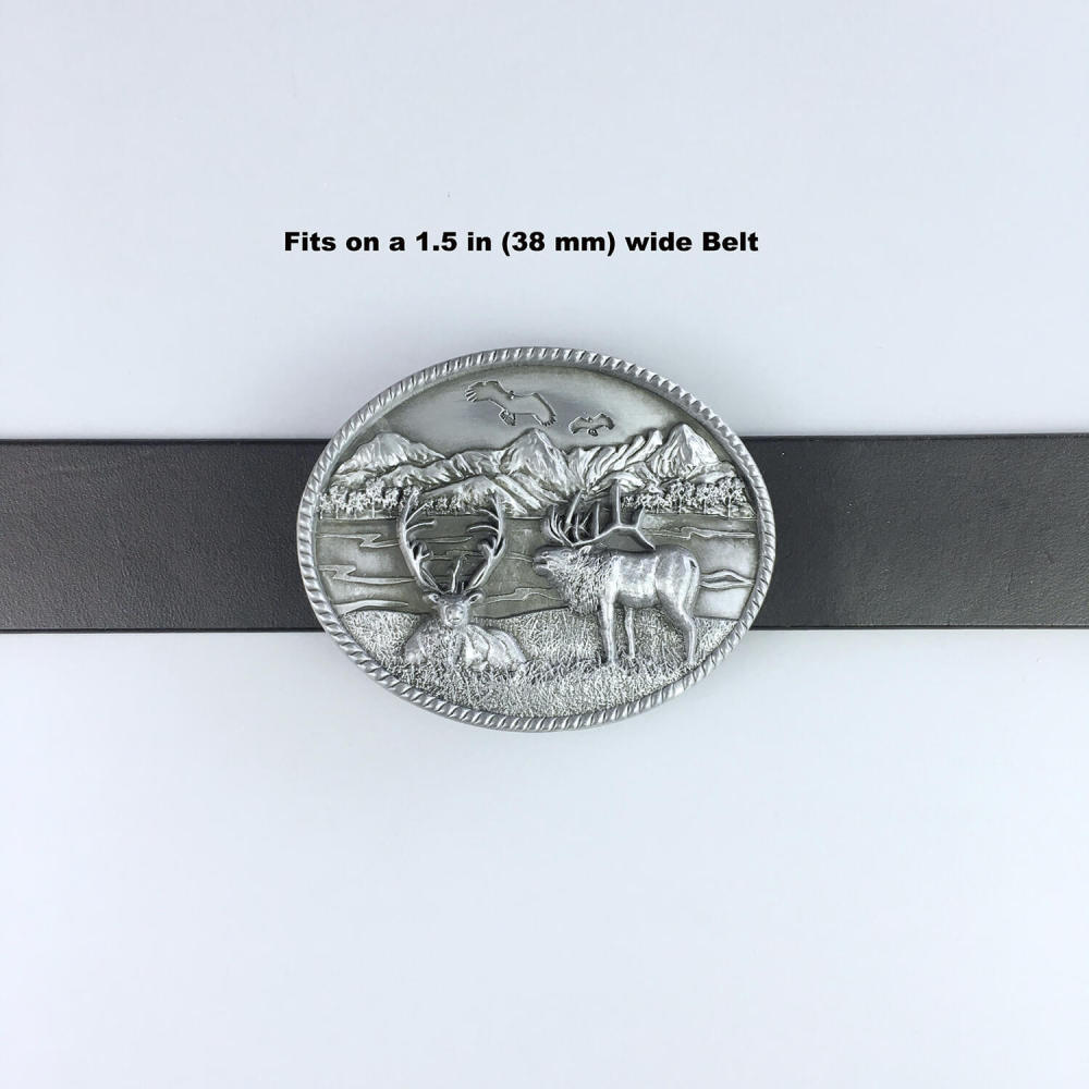Western Wildlife Deer Oval Belt Buckle Boucle de Ceinture