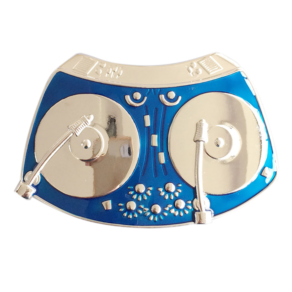 Belt Buckle (Blue DJ Music Turntable)