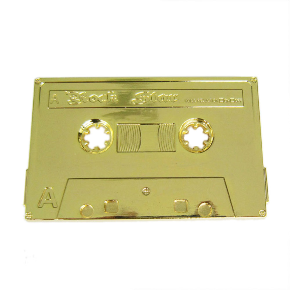 Gold Plated Rock Music Cassette Tape Music Belt Buckle Gurtelschnalle Boucle de ceinture