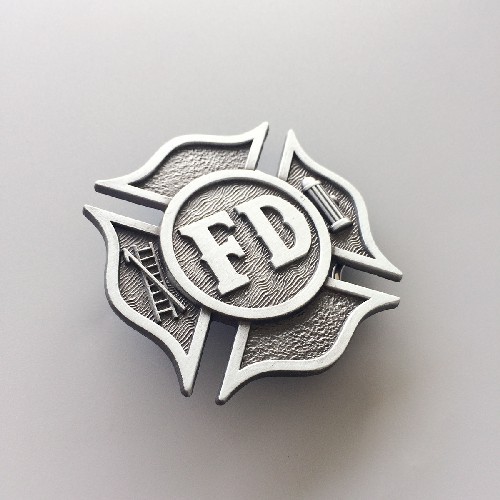 Antique Brushed Silver Fire Fighter Dept Hero Belt Buckle Gurtelschnalle Boucle de ceinture BUCKLE-OC030AS