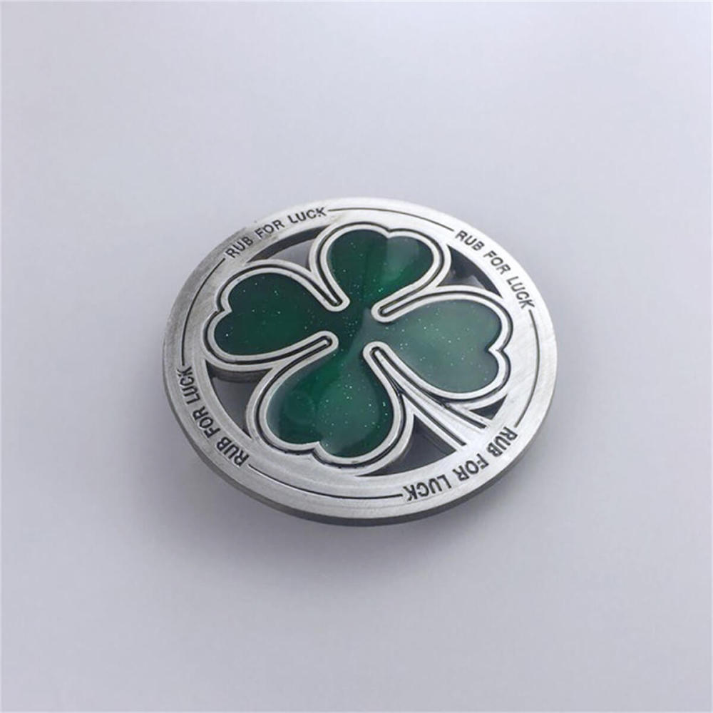 Vintage Style Irish Lucky Clover Belt Buckle
