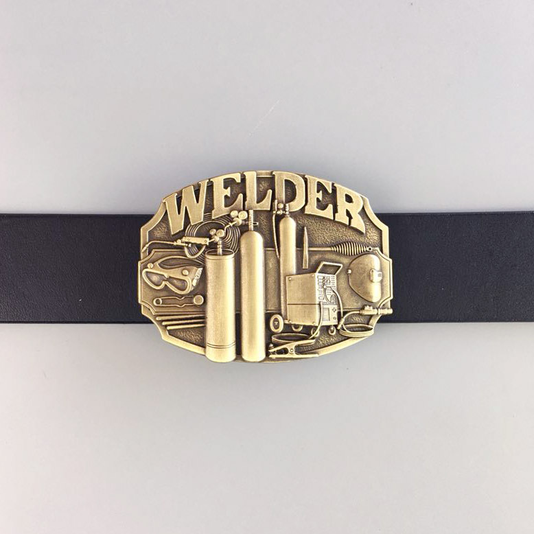JEAN'S FRIEND Antique Bronze Plated Welder Trades Tradesman Belt Buckle