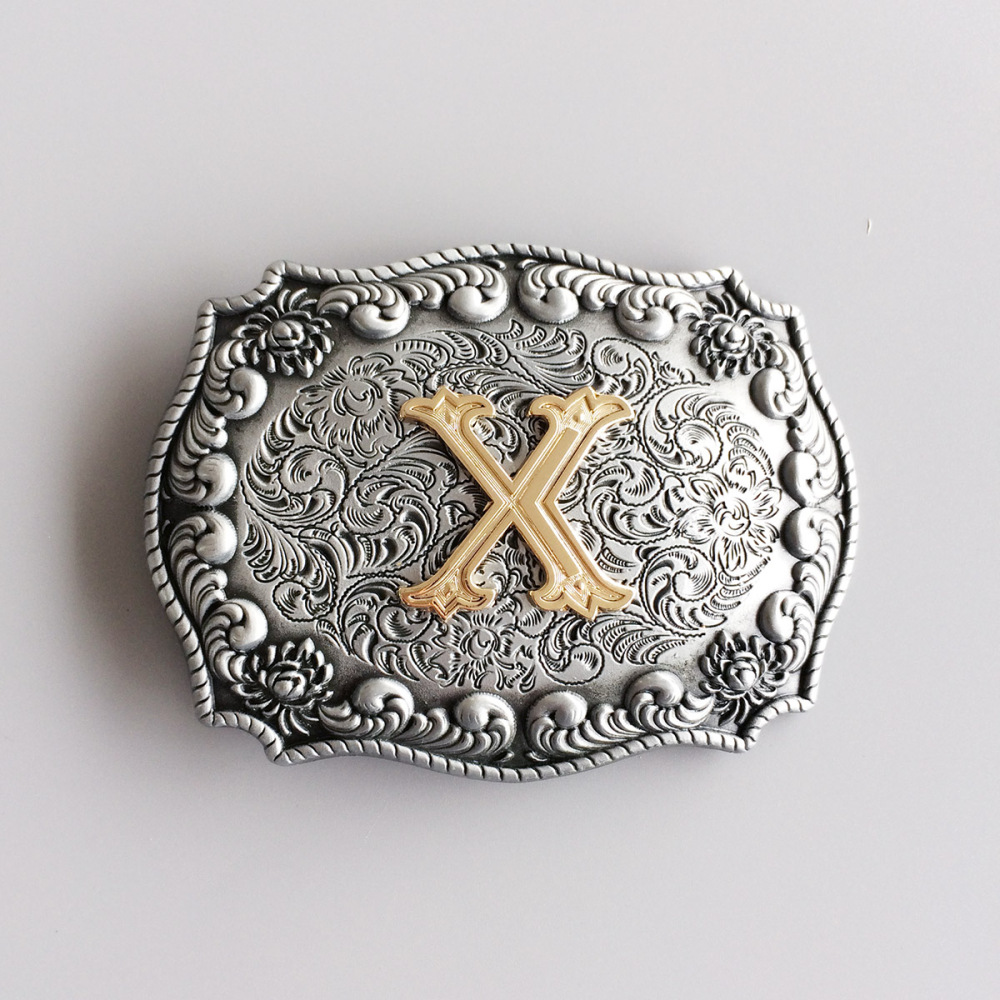 Initial Letter X Western Style Cowboy Cowgirl Belt Buckle BUCKLE-LE010X