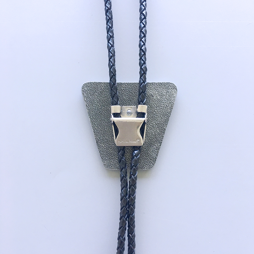 Antique Silver Enamel Western Southwest Totem Bolo Tie BOLOTIE-003