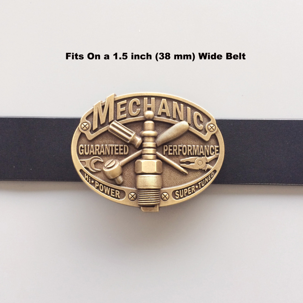 Vintage Bronze Plated Mechanic Trades Tradesman Belt Buckle
