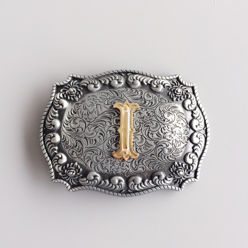 Initial Letter I Western Style Cowboy Cowgirl Belt Buckle BUCKLE-LE010I
