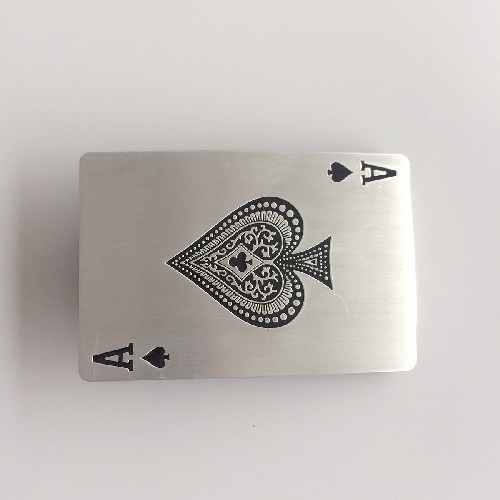 Vintage Style Enamel Royal Flush Spade Casino Card Rectangle Belt Buckle BUCKLE-CS013