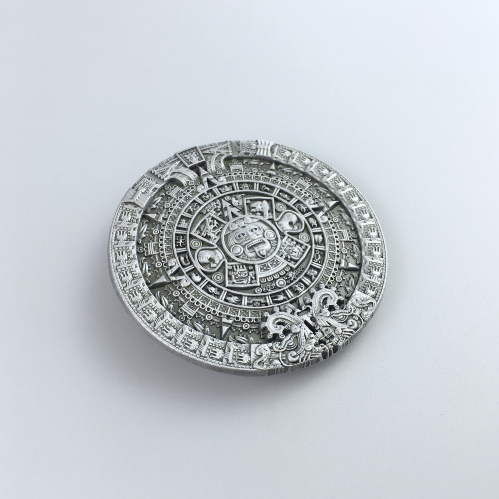 Vintage Style Aztec Calendar Round Belt Buckle for Men