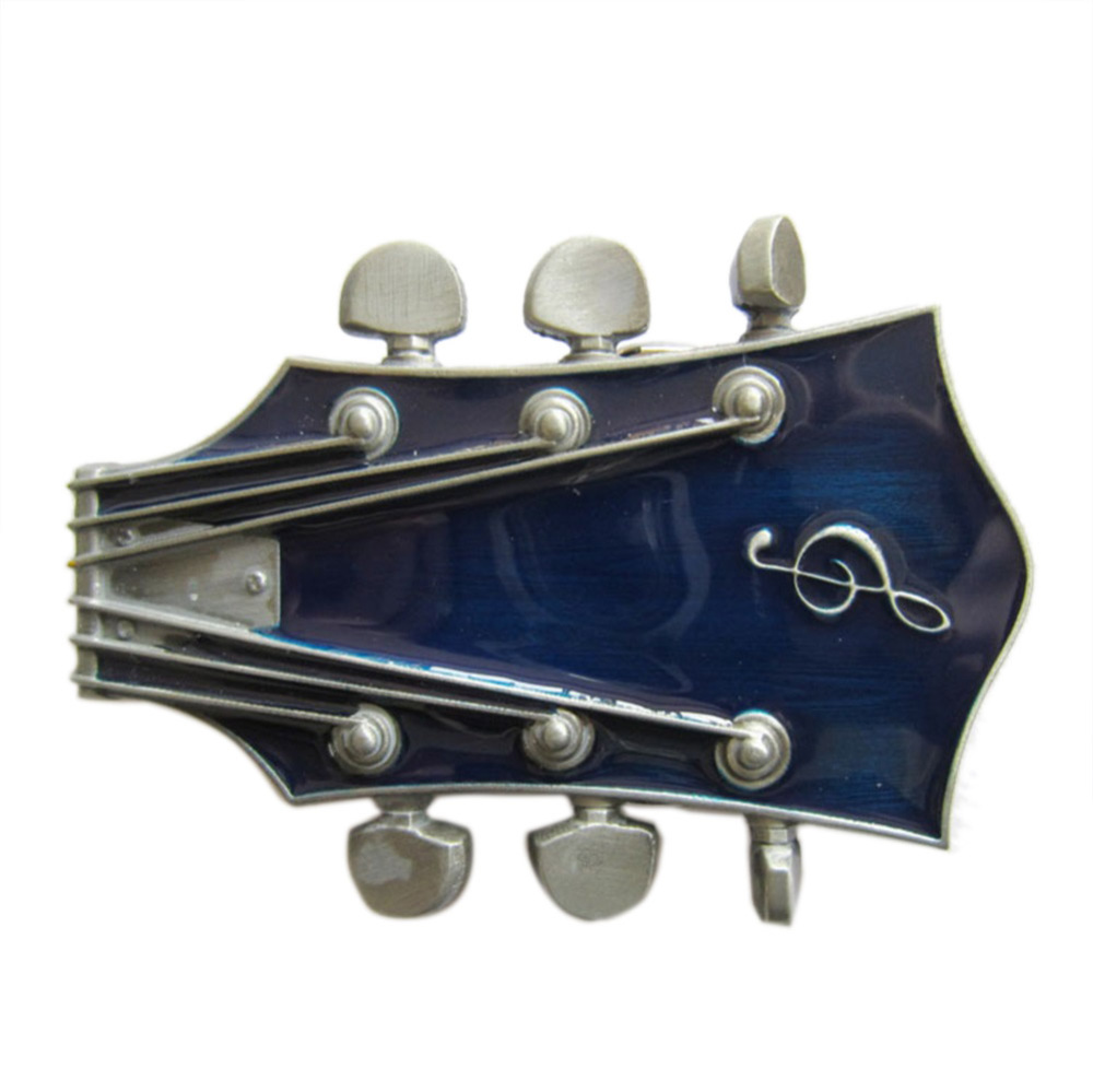 Vintage Blue Enamel Guitar Music Belt Buckle Gurtelschnalle Boucle de ceinture