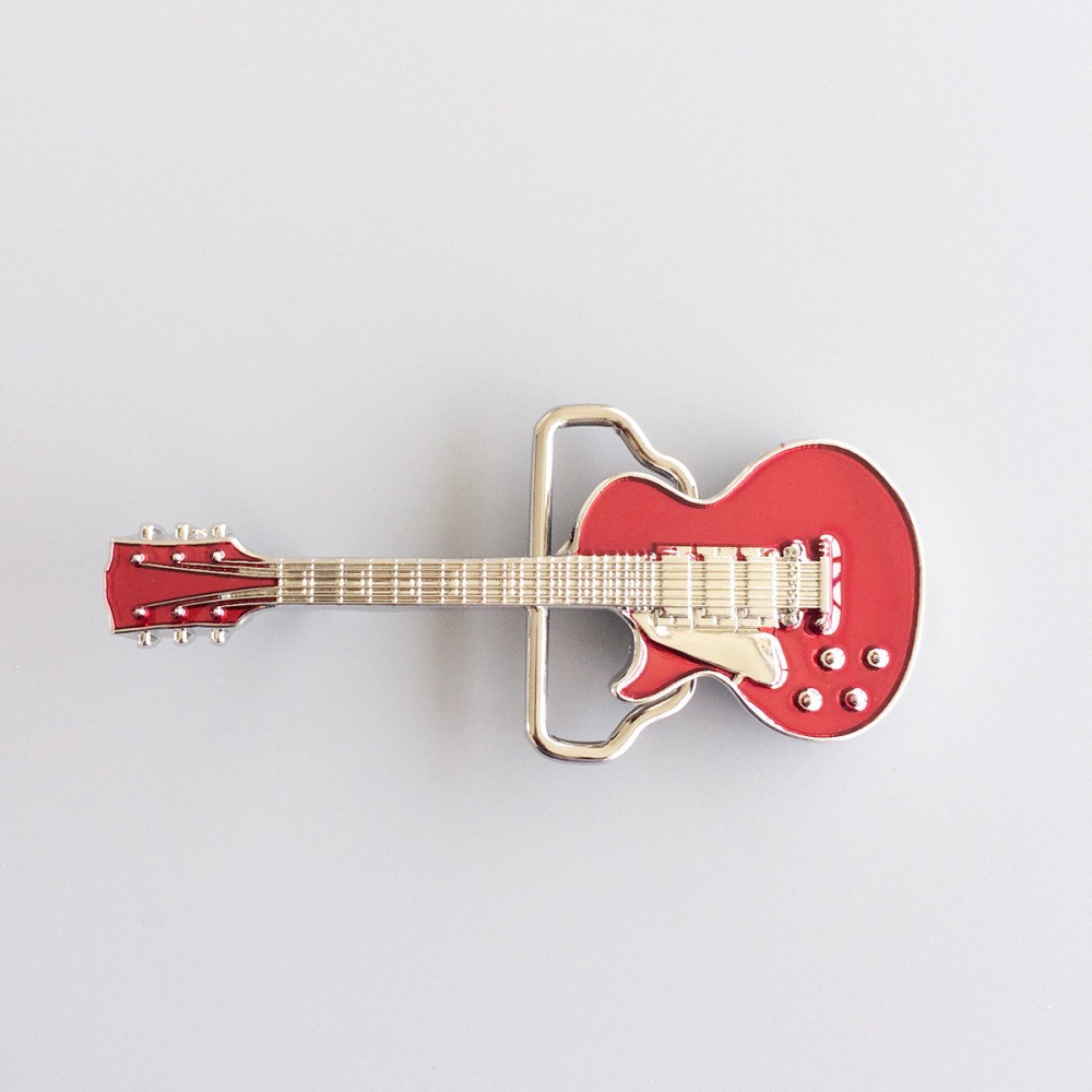 Red Enamel Electric Guitar Music Belt Buckle Gurtelschnalle Boucle de ceinture