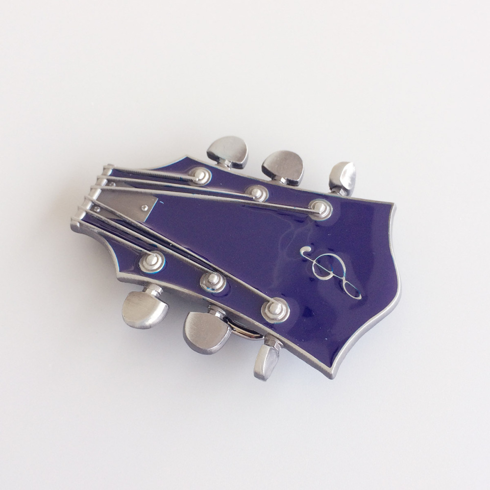 Vintage Blue Enamel Guitar Music Belt Buckle Gurtelschnalle Boucle de ceinture