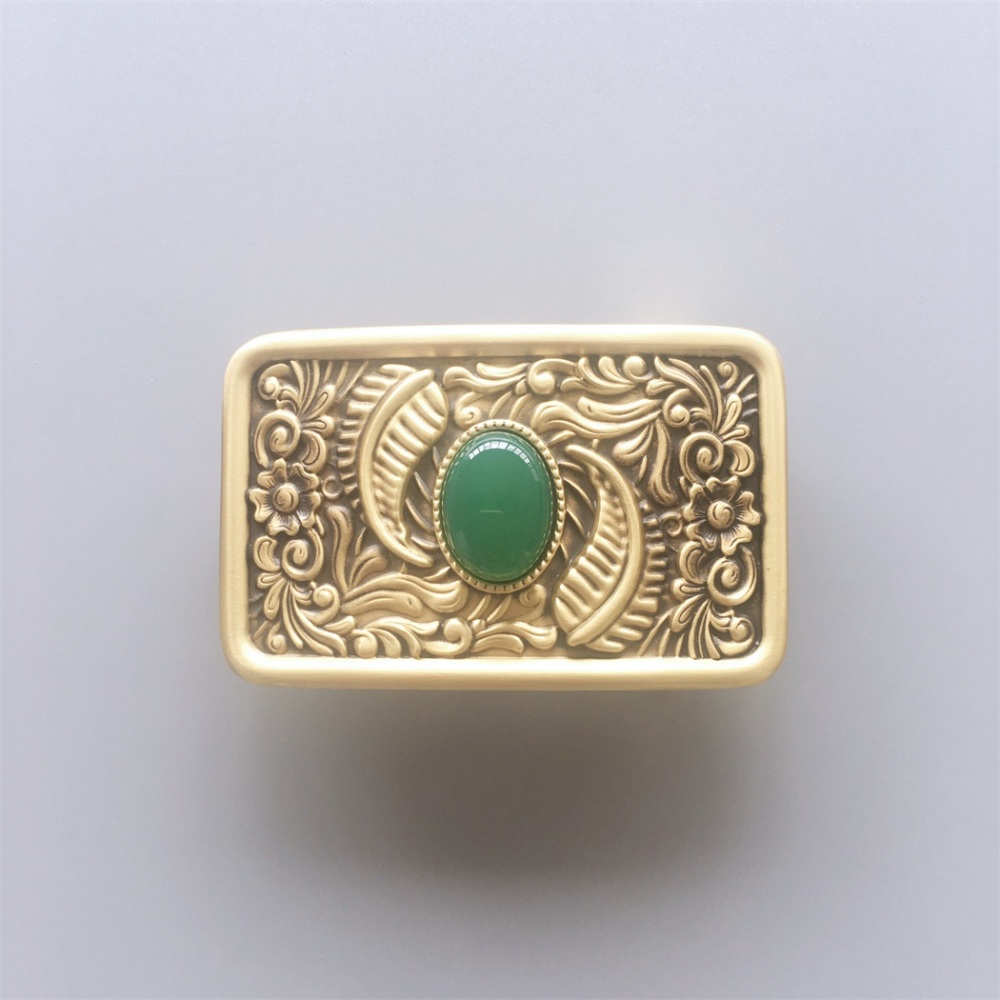 New Western Flower Solid Brass Belt Buckle BUCKLE-BT006