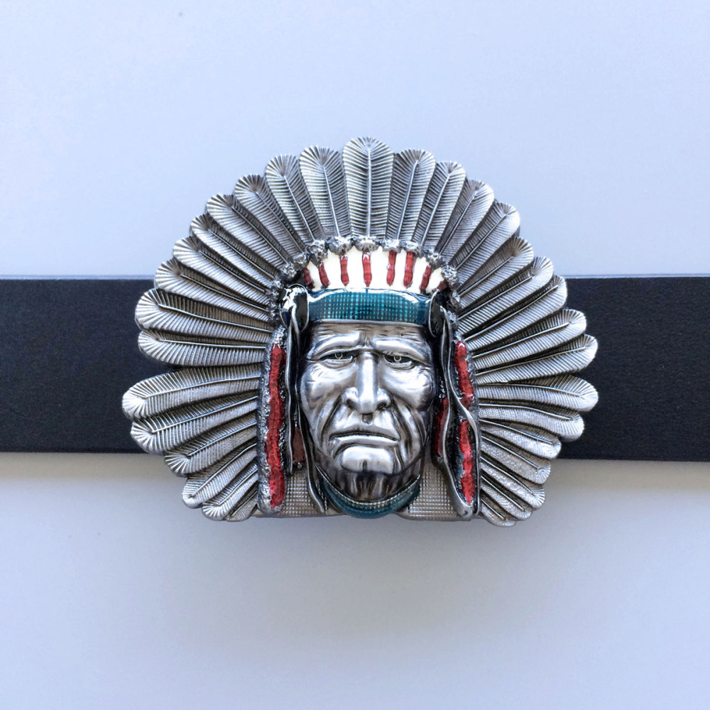 New Vintage Western Chief Enamel Belt Buckle Gurtelschnalle Boucle de ceinture BUCKLE-WT003