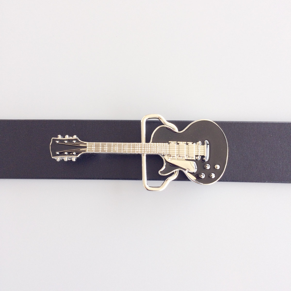 Black Enamel Electric Guitar Music Belt Buckle Gurtelschnalle Boucle de ceinture