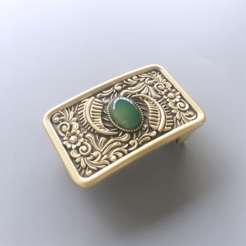 New Western Flower Solid Brass Belt Buckle BUCKLE-BT006
