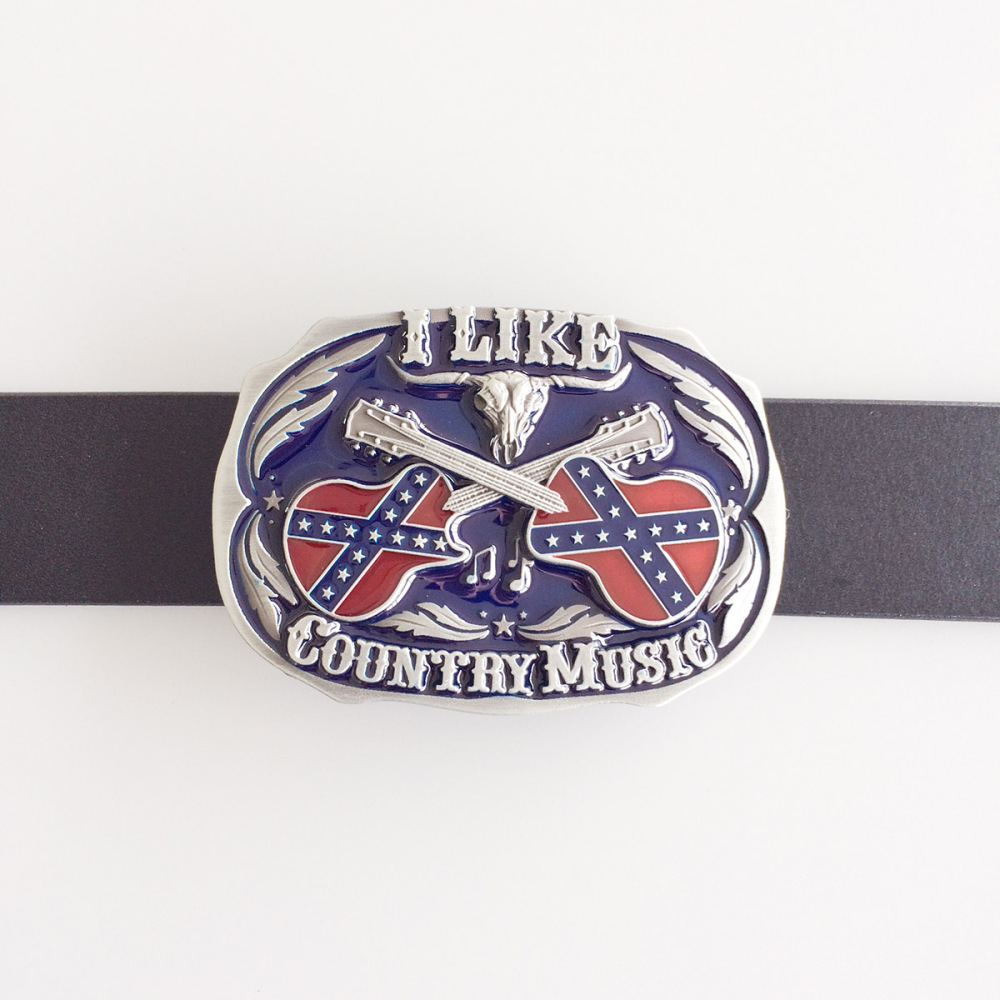Vintage Enamel Western Country Music Belt Buckle Gurtelschnalle Boucle de ceinture