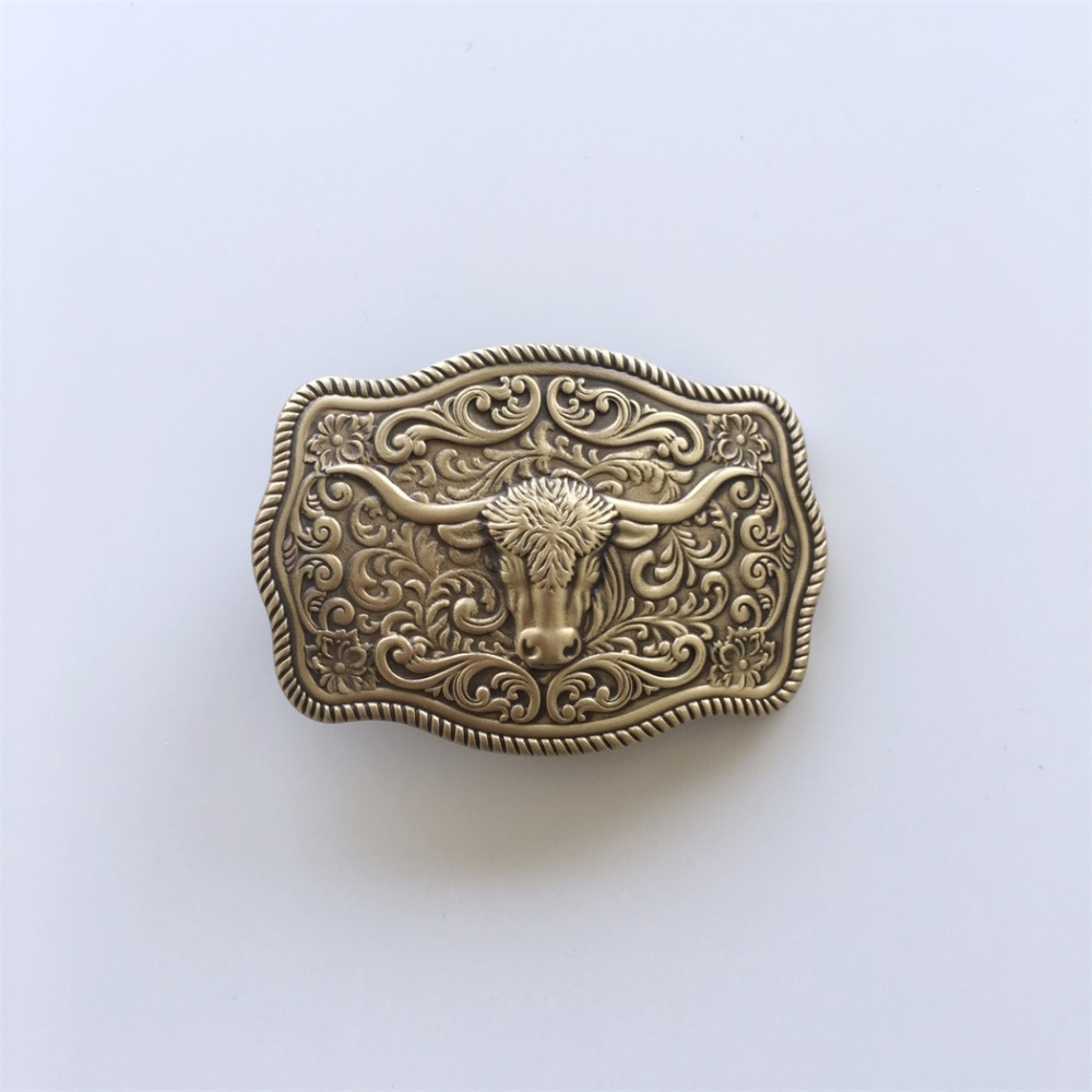 New Western Bull Cowboy Cowgirl Solid Brass Belt Buckle BUCKLE-BS016