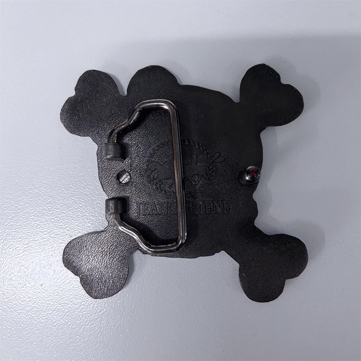 JEAN'S FRIEND Vintage Red Enamel Punk Rock Emo Tattoo Skull Girl Wedding Belt Buckle