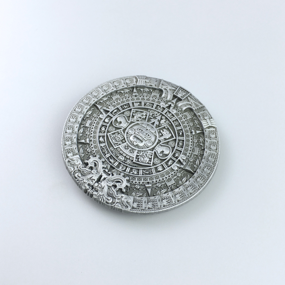 Vintage Style Aztec Calendar Round Belt Buckle for Men