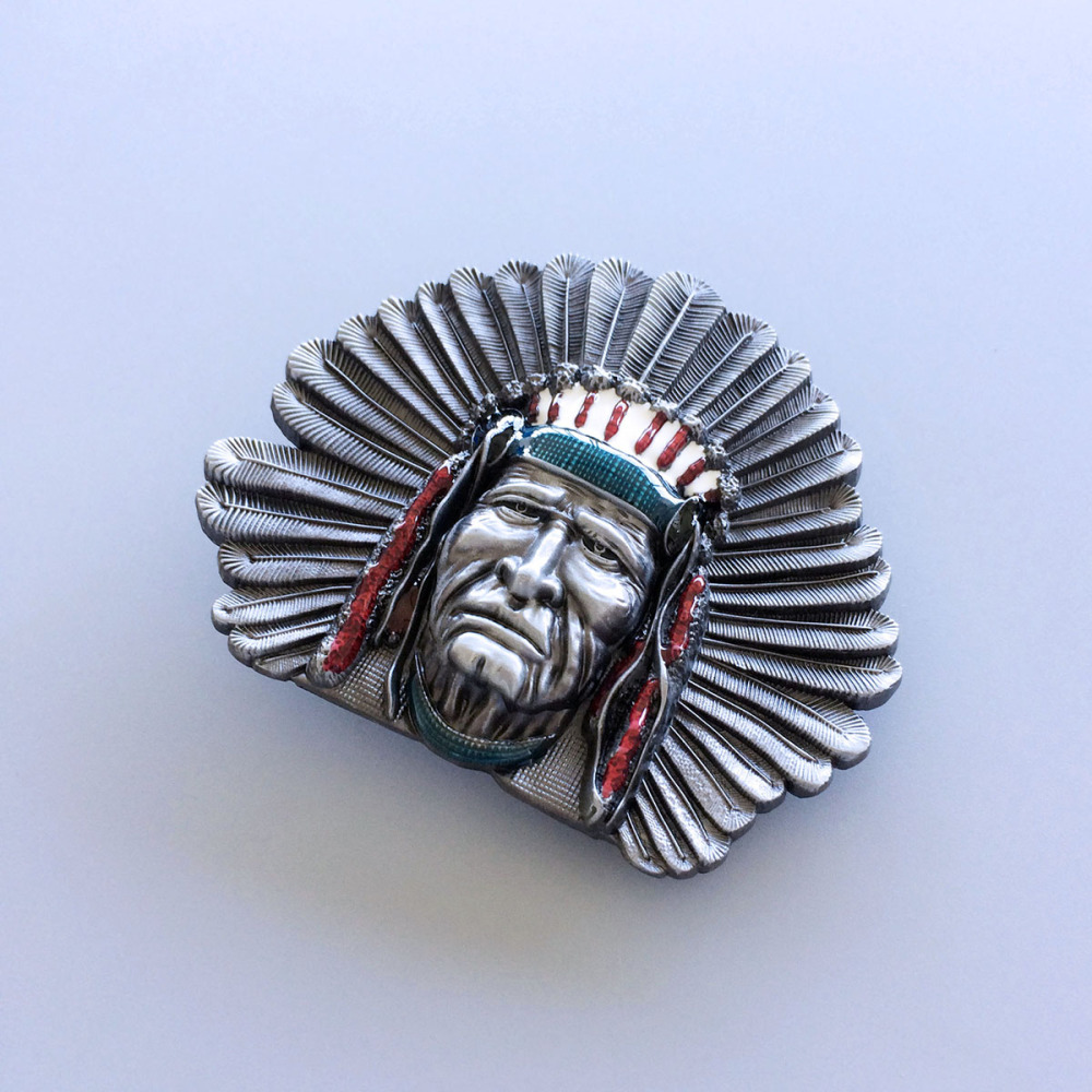 New Vintage Western Chief Enamel Belt Buckle Gurtelschnalle Boucle de ceinture BUCKLE-WT003