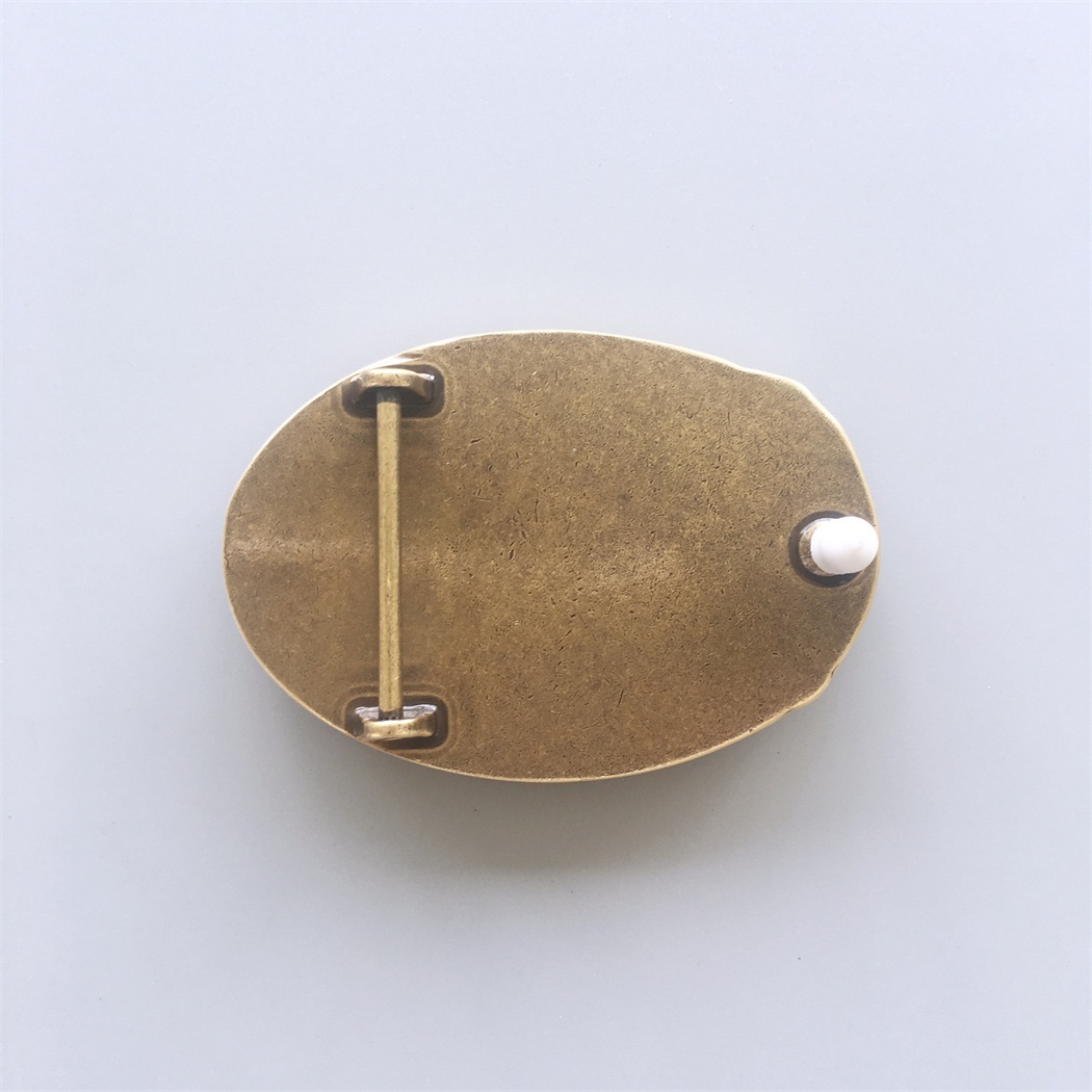 Twin Dragon Oval Solid Brass Belt Buckle