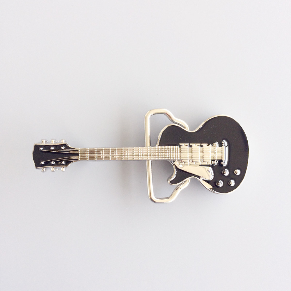 Black Enamel Electric Guitar Music Belt Buckle Gurtelschnalle Boucle de ceinture