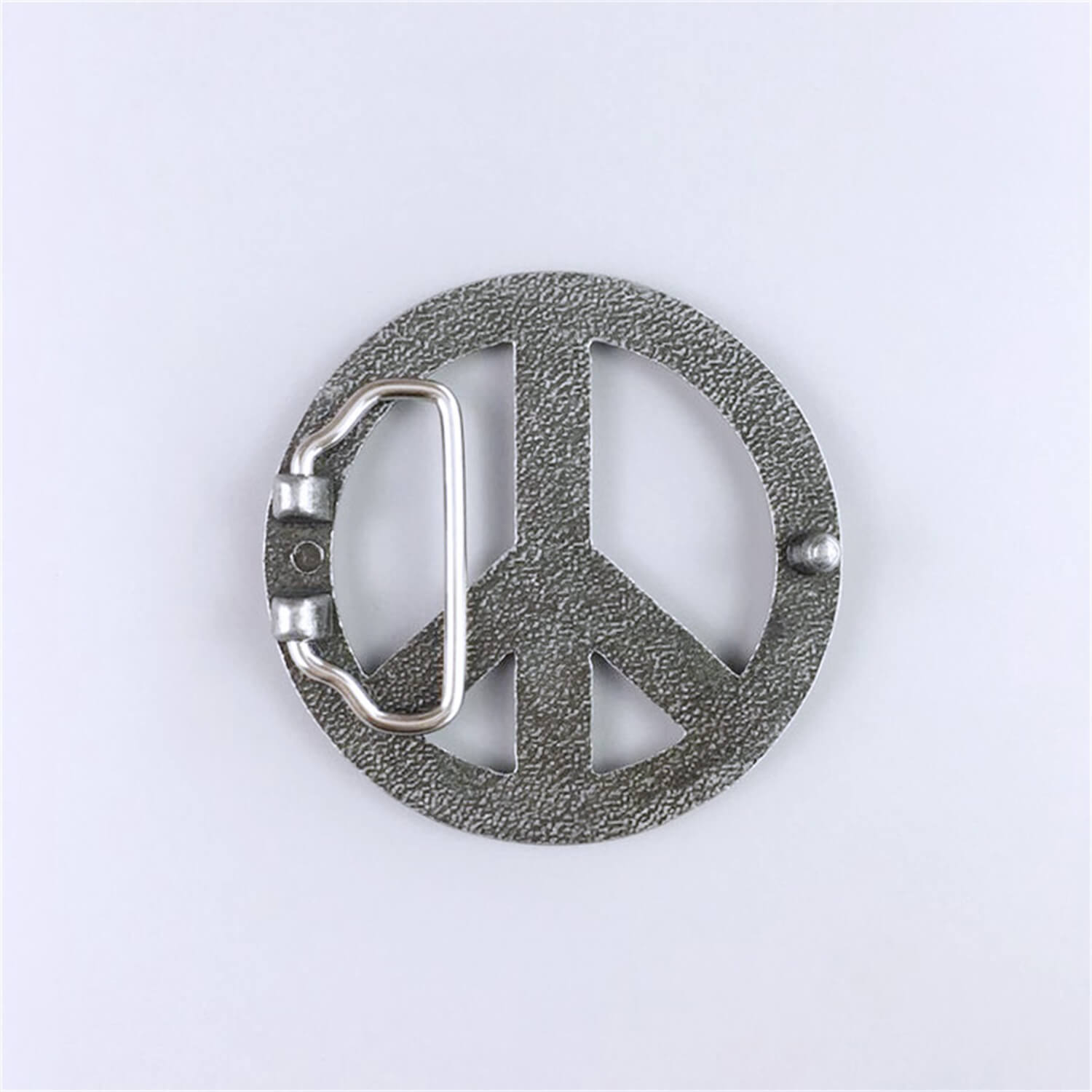 Antique Silver Peace Symbol Love Sign Belt Buckle for Men