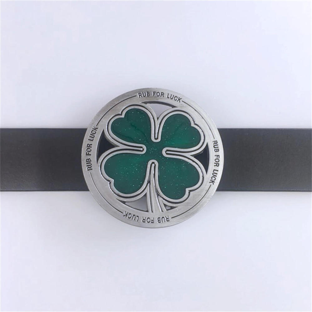 Vintage Style Irish Lucky Clover Belt Buckle