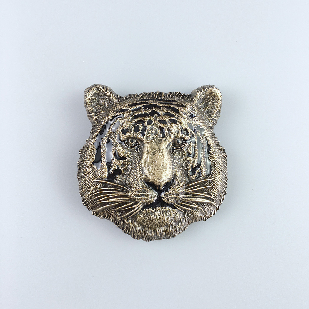 Vintage Bronze Plated King of Animal Tiger Wildlife Belt Buckle BUCKLE-WT108AB
