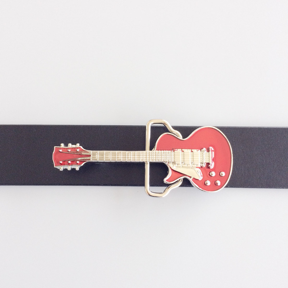 Red Enamel Electric Guitar Music Belt Buckle Gurtelschnalle Boucle de ceinture