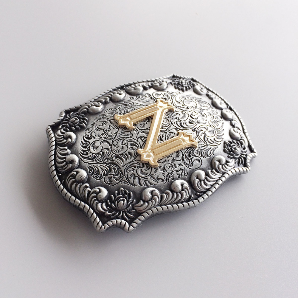 Initial Letter Z Western Style Cowboy Cowgirl Belt Buckle BUCKLE-LE010Z