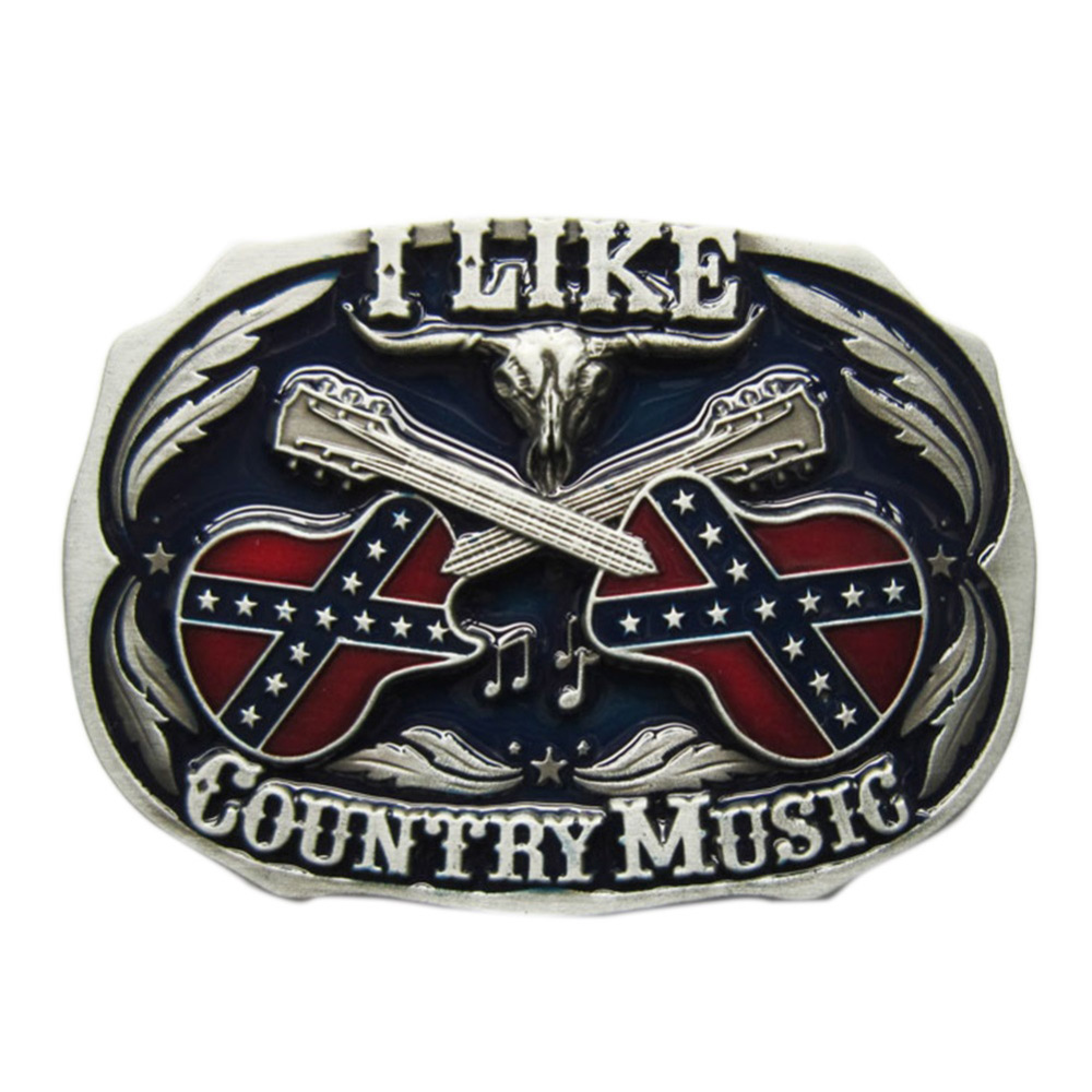 Vintage Enamel Western Country Music Belt Buckle Gurtelschnalle Boucle de ceinture