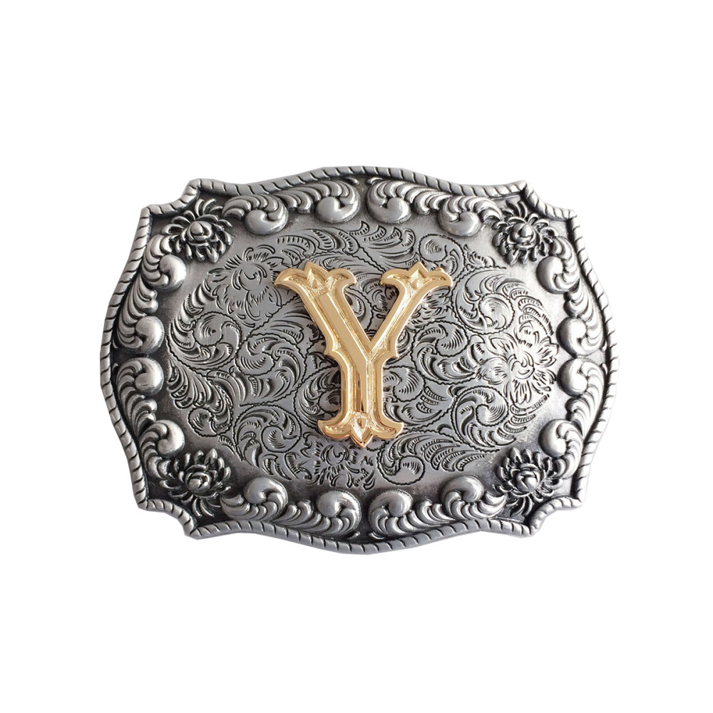 Initial Letter Y Western Style Cowboy Cowgirl Belt Buckle BUCKLE-LE010Y
