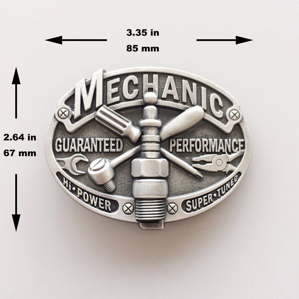 Vintage Style Mechanic Trades Tradesman Belt Buckle