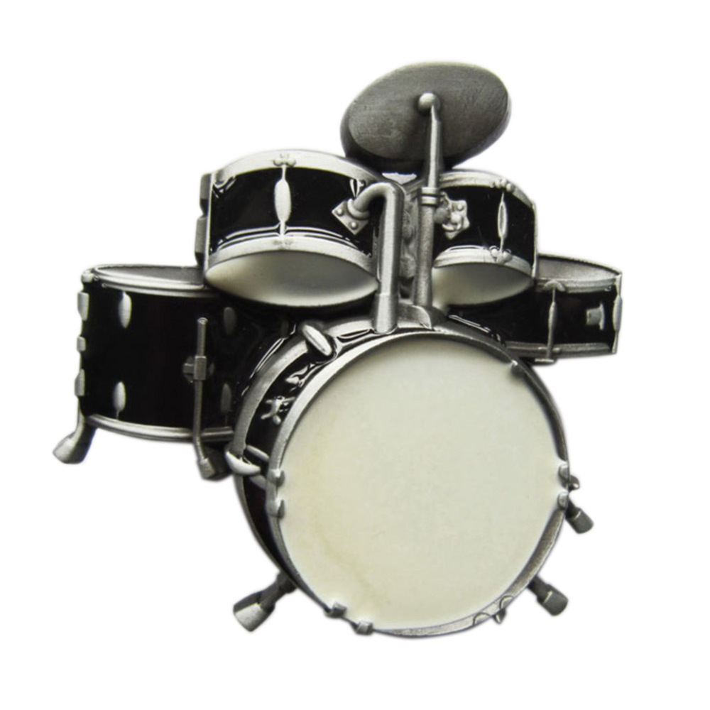 Vintage Drum Kit Black Enamel Music Belt Buckle Gurtelschnalle Boucle de ceinture