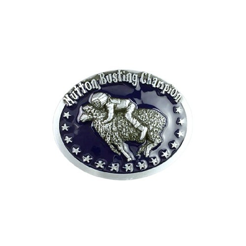 Vintage Blue Enamel Initial Mutton Busting Champion Belt Buckle BUCKLE-WT106BL