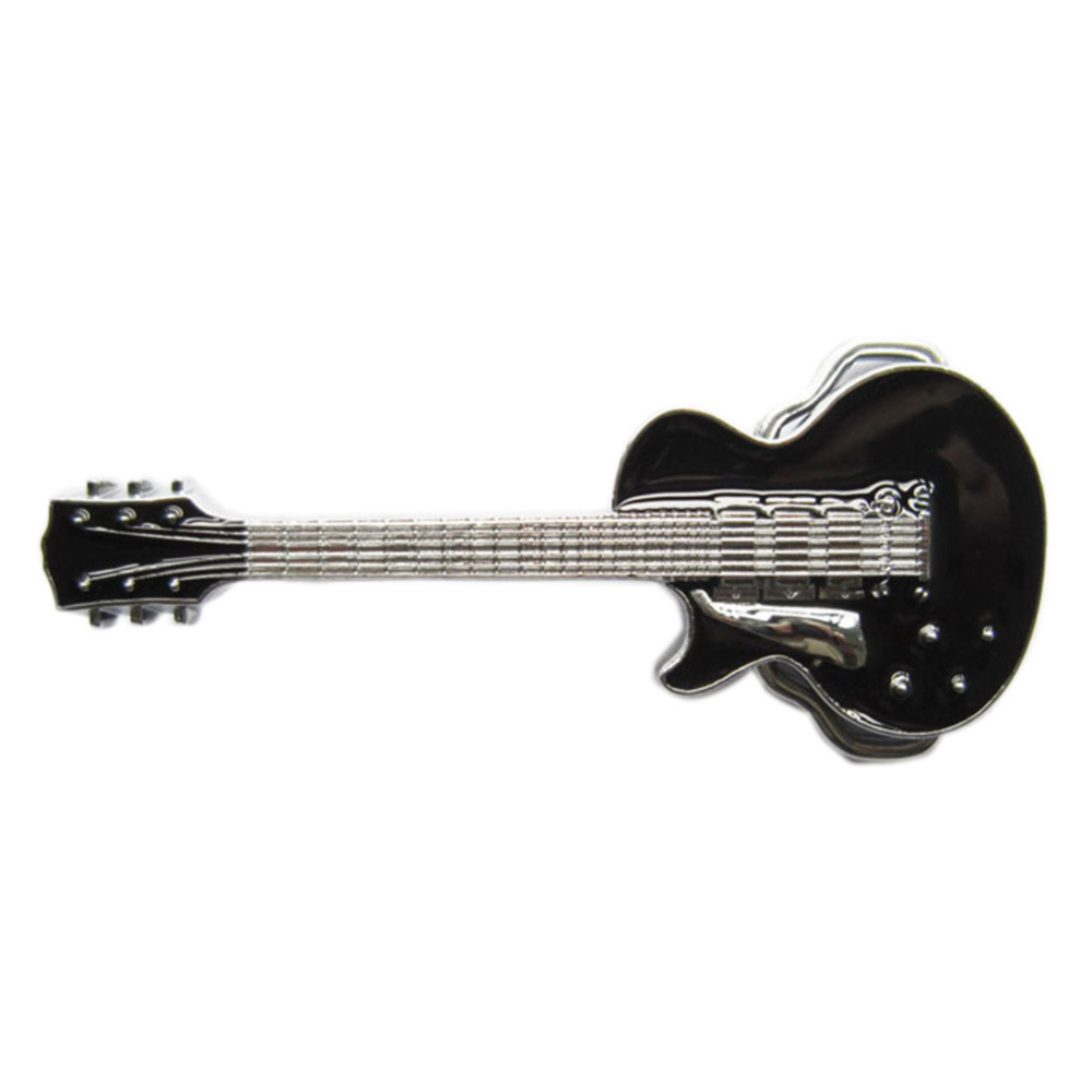 Black Enamel Electric Guitar Music Belt Buckle Gurtelschnalle Boucle de ceinture