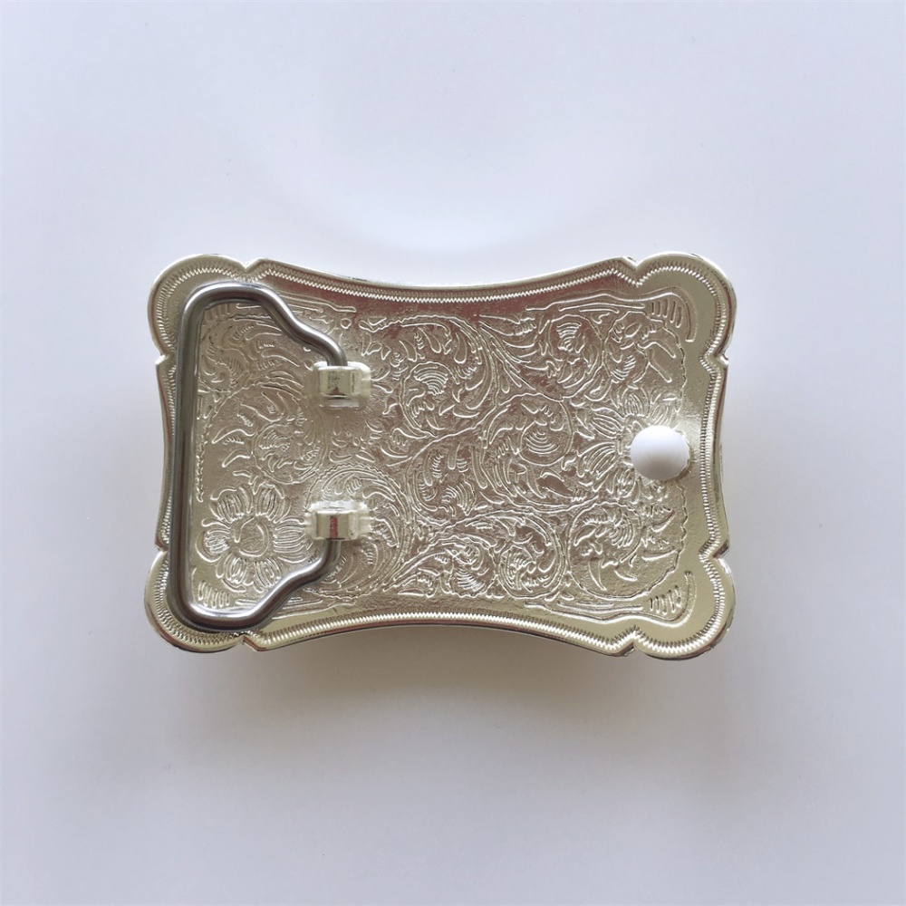 Double Plated Color Western Flower Cowboy Cowgirl Solid Brass Belt Buckle BUCKLE-BS013SG