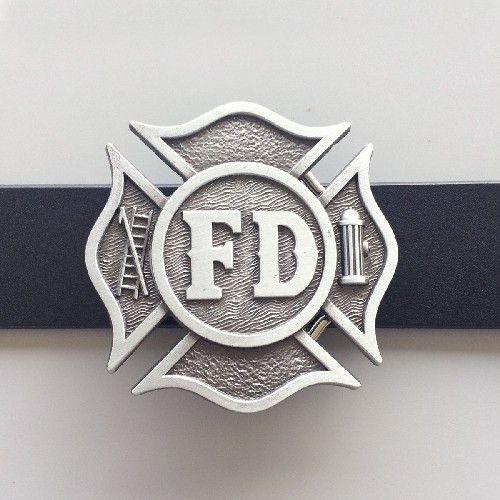 Antique Brushed Silver Fire Fighter Dept Hero Belt Buckle Gurtelschnalle Boucle de ceinture BUCKLE-OC030AS