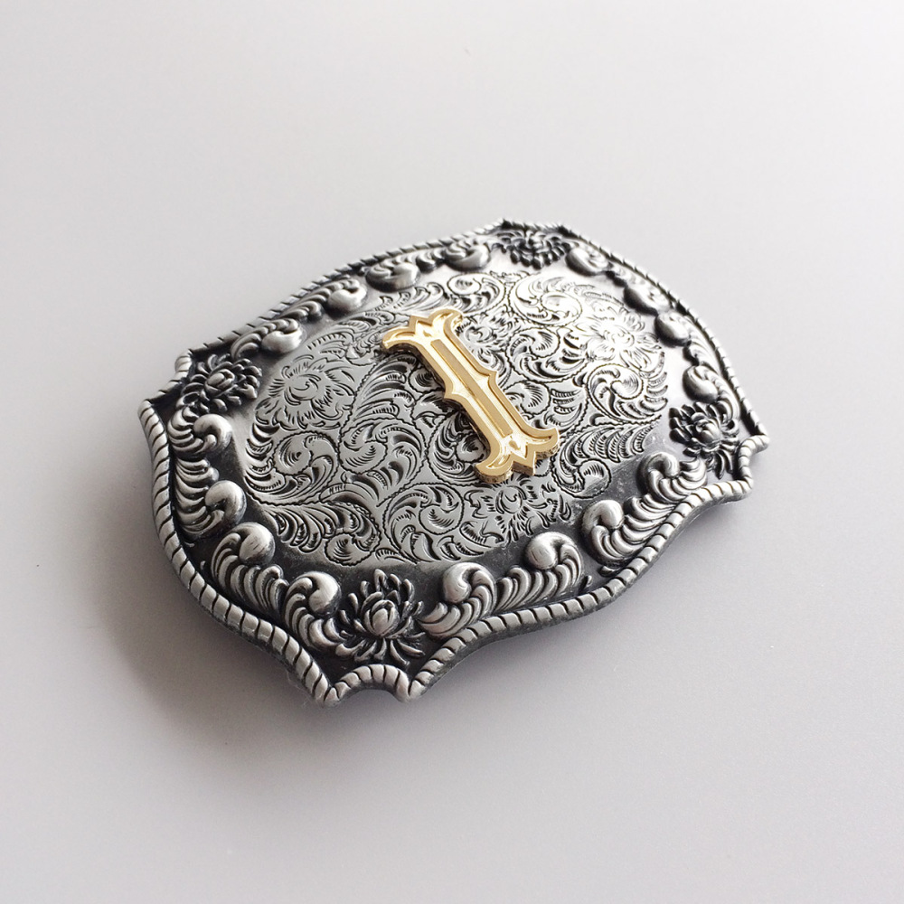 Initial Letter I Western Style Cowboy Cowgirl Belt Buckle BUCKLE-LE010I