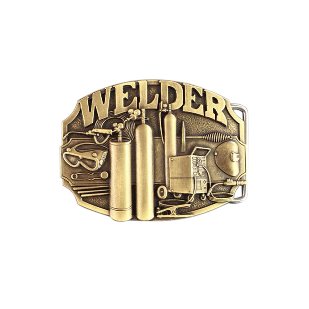 JEAN'S FRIEND Antique Bronze Plated Welder Trades Tradesman Belt Buckle