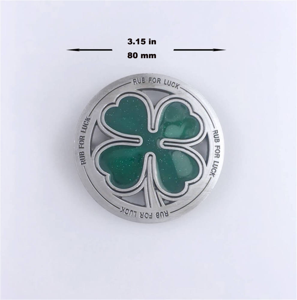 Vintage Style Irish Lucky Clover Belt Buckle
