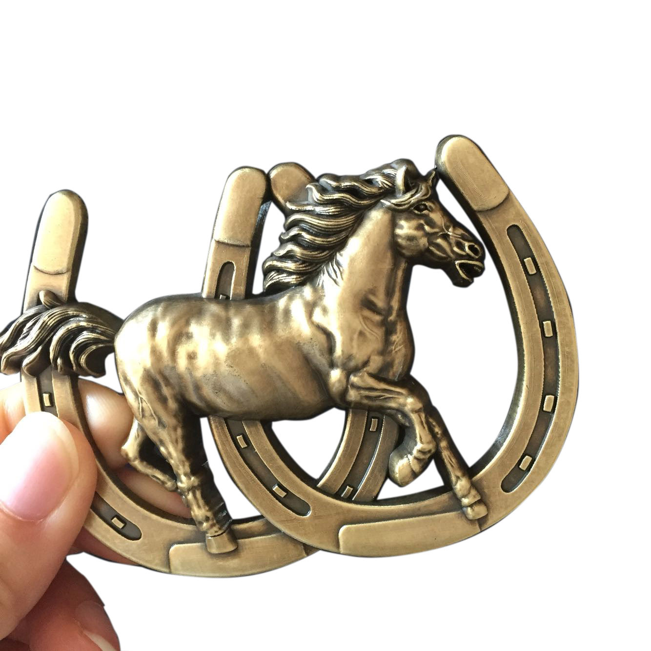 Horse Horseshoe Western Wildlife Belt Buckle