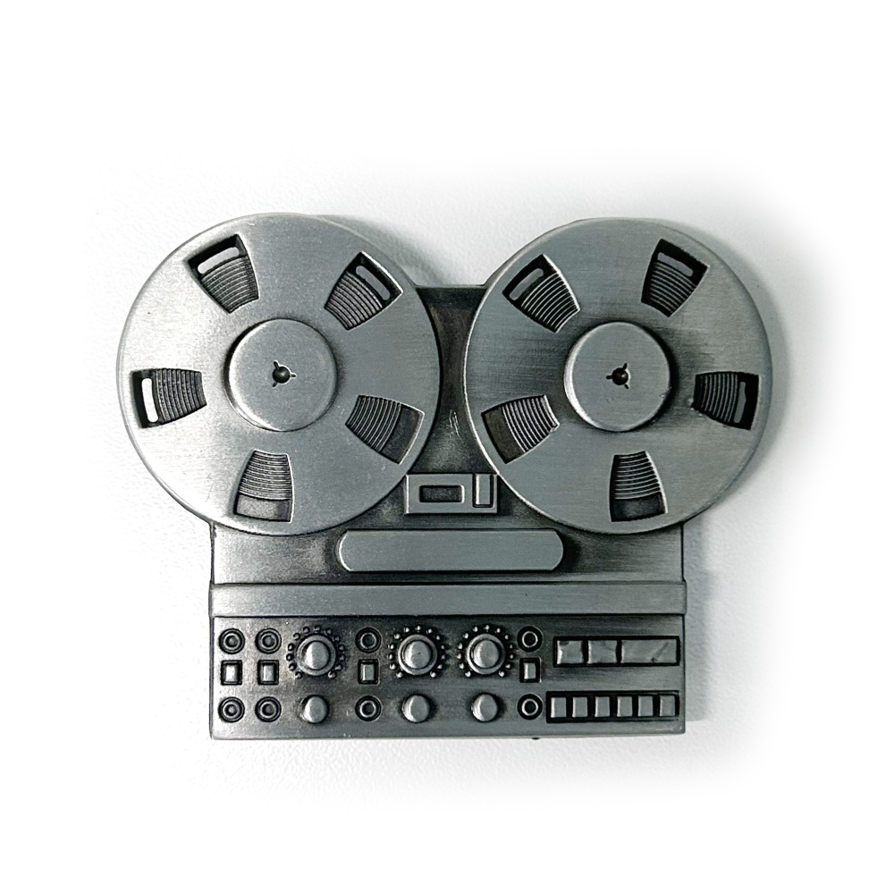 Antique Silver Tape Recorder Player Music Belt Buckle Boucle de ceinture