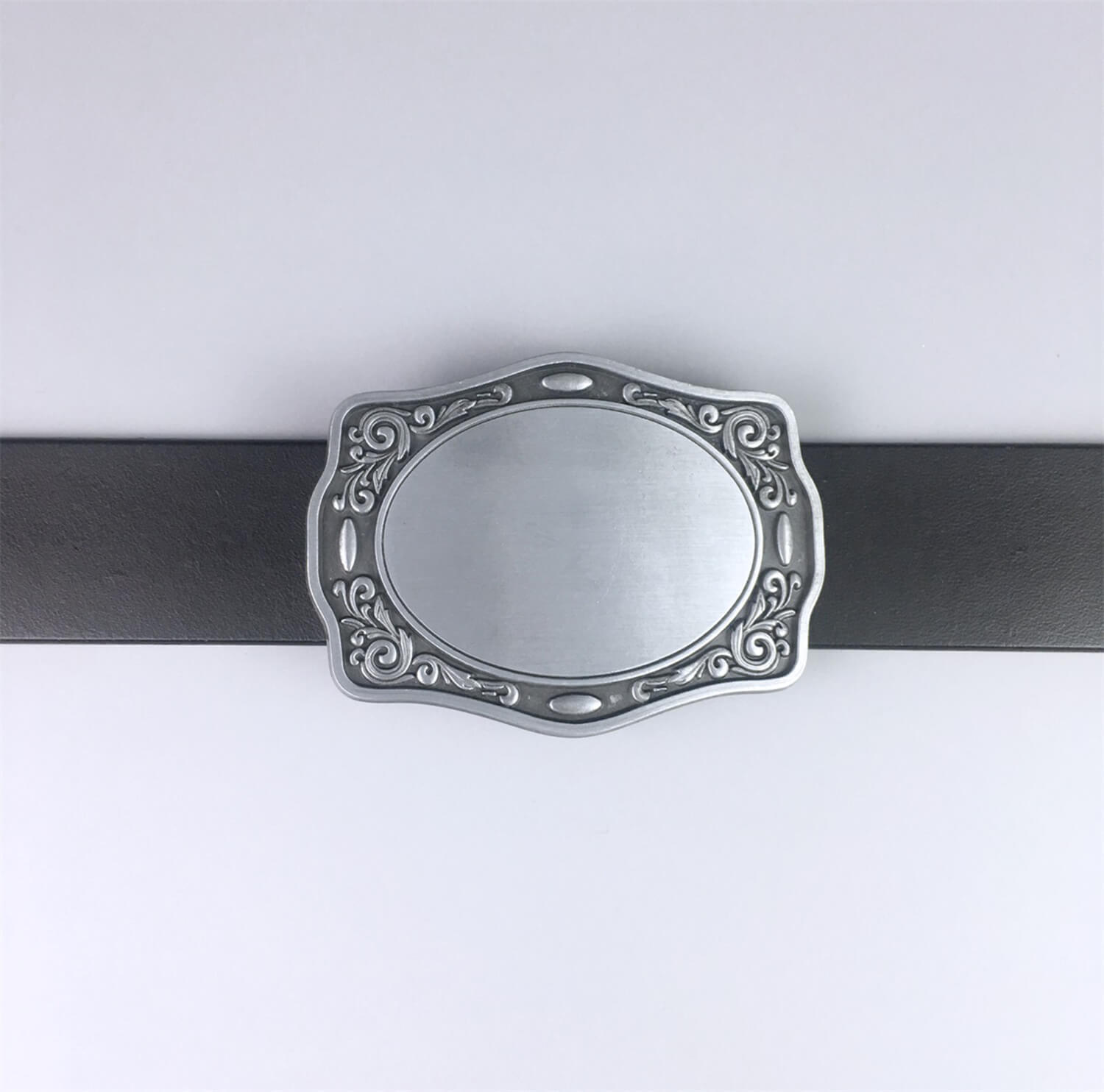 JEAN'S FRIEND Vintage Style Western Flowers Trims Custom Blank Belt Buckle for Engraving